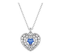 Necklace Unisex Idyllia Hyperbola Heart Pendant Blue Rhodium Plated 5680403, unisex, Swarovski, Necklaces, Gray, ONE SIZE, Accessories ONE SIZE