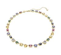 Stilla Tennis necklace, Mixed cuts, Multicoloured, Gold-tone plated