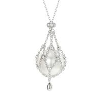 Necklace with Pearls, Silver Adjustable Chain, Dreamcatcher Pendant, Luxury Water Droplet Decoration, Unique Handmade Design, Great Gift for Holidays and Special Occasions