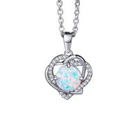 Necklace Woman Beating Dazzling Heart Shaped Pendant Small