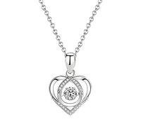 Necklace Woman Beating Dazzling Heart Shaped Pendant Small