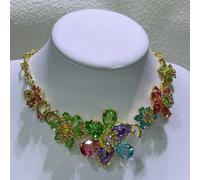 (Necklace3) Original Jewelry Set New Idyllia Y-shaped Flower Crystal Boutique Irregular Earring Exquisite Necklace Ring Bracelet Swar Wedding Gift Women