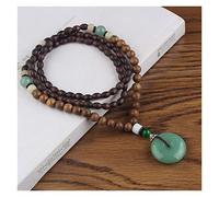 Necklaces 2021 New Vintage Ethnic Style Lotus Ox Horn Wood Beaded Stone Pendants & Necklaces Statement Nepal Necklace Women Men Jewelry (Size : Style1)