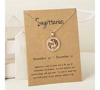 Necklaces Constellation Elegant Twelve Letter Pendant Necklace Chain Pendants for Sister (I, One Size)