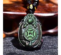 Necklaces Feng Shui Healing Crystal Necklace Lucky Dragon Turtle Charm Balance Necklace Natural Rainbow Eye Obsidian Wealth Amulet Attract Prosperity Love Luck Money,Rope ( Color : Obsidian Chain )
