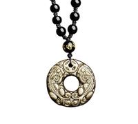 Necklaces Feng Shui Healing Crystal Necklace Lucky Harmony Buckle Pixiu Charm Necklace Natural Ice Obsidian Gold Obsidian Attract Prosperity Love Luck Money,Agate,Rope ( Color : Gold obsidian , Size :