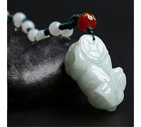 Necklaces Feng Shui Healing Jade Necklace Lucky Pixiu Charm Six-Character Mantra Balance Necklace Natural Emerald Beads Chain Jadeite Necklace Attract Prosperity Love Luck Money,Rope ( Color : Rope )