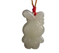 Necklaces Feng Shui Healing Jade Necklace Lucky Zodiac Charm Cute Animal Pendant Necklace Natural Hetian Nephrite Braided Red String Rope Wealth Amulet Attract Prosperity Love Luck Money,Ox ( Color :
