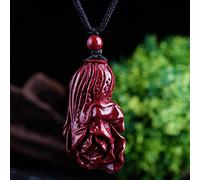 necklaces Feng Shui Wealth Cinnabar Chinese Cabbage Pendant Necklace Authentic Healing Chakra Crystal Reiki Amulet Lucky Wealth Ward Off Evil Spirits Necklace Inspirational Gift for Women Men,L ( Size