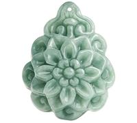 Necklaces Feng Shui Wealth Jadeite Rose Pendant Necklace Authentic Chakra Crystal Reiki Amulet Lucky Wealth Ward Off Evil Spirits Necklace Inspirational Gift for Women Men