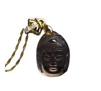 Necklaces Feng Shui Wealth Strawberry Crystal Buddha Head Pendant Necklace Healing Chakra Crystal Amulet Lucky Wealth Ward Off Evil Spirits Necklace for Women Men,Citrine
