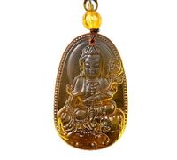 Necklaces Feng Shui Yellow Crystal Wealth Pendant Necklace 12 Chinese Zodiac Buddha Authentic Gem Healing Chakra Meditation Crystal Reiki Amulet Lucky Wealth Ward Off Evil Spirits Necklace