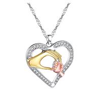 Necklaces For Girls Cheap Fashion Jewellery Valentine'S Day I Mom Love Love Necklace Necklace Heart You Mom Gift Shaped Give Gift Necklaces Pendants Women's (One Size)