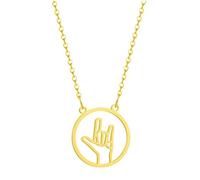 Necklaces For Girls Cheap Jewellery Valentine'S Day Italian I Love You Gesture Pendant Necklace Female Geometric Type Necklace I Design Collarbone Chain Daily Wear Rose Pendant (Gold,)