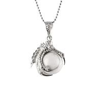 Necklaces For Men Punk Rock Dragon Claw Pendant Crystal Ball Necklace Fashion Dragon Claw Punk Hip Hop Chain Spiritual Jewelry Gifts For White Turquoise