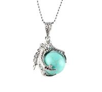 Necklaces For Men Punk Rock Dragon Claw Pendant Crystal Ball Necklace Fashion Dragon Claw Punk Hip Hop Chain Spiritual Jewelry Gifts For Turquoise