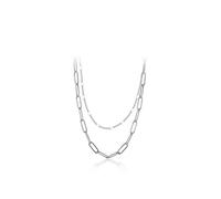Necklaces for women 925 Silver Double Layer Geometric Link Chain Necklace for Women Party Fine Jewelry Accessories