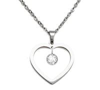 Necklaces for Women Birthstone Necklace (April) Crystal Love Heart Pendant Necklaces, Premium Stainless Steel Necklace Jewellery Gifts for for Mum Wife Anniversary Birthday Mothers Day Christmas