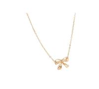 Necklaces for Women Bow Necklace Trendy Gold Silver Plated Necklaces Thick Charm Jewelry Simple Hypoallergenic Stainless Necklace Thin Sturdy Non-Fading Choker Birthday Friendship Mothers (Gold)