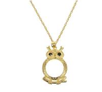 Necklaces For Women Gifts For Mum Wife Girlfriend Mothers Day Magnifying Glass Reading Magnifying Glass Long Pendant Necklace Owl Portable Sweater Necklace Close Work Mens (Gold, 7X4.5X1cm)