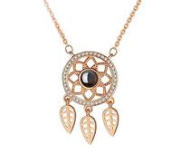 Necklaces for Women Girls Sterling Necklace Projection One Hundred I Love You Language Clavicle Chain Female Choker Necklaces