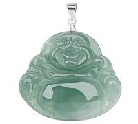 Necklaces for women,Natural Grade Jadeite Oil Green Buddha Gong Maitreya Buddha Pendant S925 Silver necklace ice kind Jade pendant
