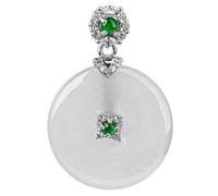 Necklaces for women,Natural Grade Jadeite Ping An Buckle Pendant S925 Silver inlaid ice kind jade pendant necklace Jade pendant
