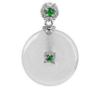 Necklaces for women,Natural Grade Jadeite Ping An Buckle Pendant S925 Silver inlaid ice kind jade pendant necklace Jade pendant
