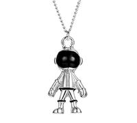 Necklaces for Women Necklace with Initials Euramerican Hip Hop Metal Astronaut Necklace Robot Astronaut Autumn And Winter Sweater Chain Personality Couple Pendant for Women Necklace (B, One Size)