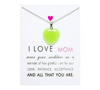 Necklaces For Women Necklaces Birthday Presents Mother'S Day Natural Stone Glow In The Dark Stone Fluorescent Multicolor Love Pendant Stainless Steel Chain Card Necklace Long Women Trendy (G,)