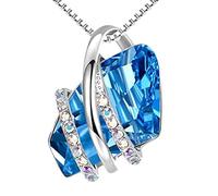 Necklaces For Women Necklaces Girls Gifts For Girls Birthday Presents Silver Natural Stone Crystal Rhinestone Women Pendant Necklace Maternal Full Rhinestone Necklace To My Daughter Jewelry (A,)