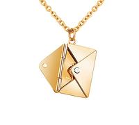 Necklaces For Women Necklaces Girls Gifts For Girls Birthday Presents The Envelope Necklace Shows Off Your Unique Temperament And Can Be Opened Valentine's Day Envelopes Long Womens Necklace (C,)