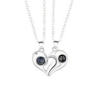 Necklaces For Women Silver Jewellery Gift For Women Magnetics Couple Necklace Him And Her I Love You Necklace 100 Languages Magnetics Bracelets Men Friends Gift Heart (A, One Size)