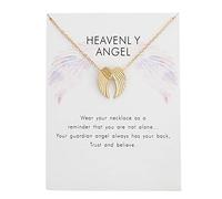 Necklaces For Women Silver Jewellery Gift For Women The Wing Card Necklace It Not It See You Again Pendant Necklace Jewelry Heavenly Card Birthday Gift Her Toggle Necklaces (Gold, One Size)