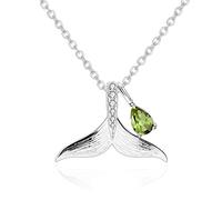 Necklaces Ladies Necklace Ocean Mermaid Tail With Natural Crystal Ladies Necklace Women's Pendants