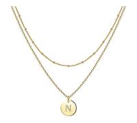 Necklaces Letter Fashion 26 Heart Chain Neck Women's Letters Necklace Circular Layer Double