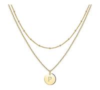 Necklaces Letter Fashion 26 Heart Chain Neck Women's Letters Necklace Circular Layer Double