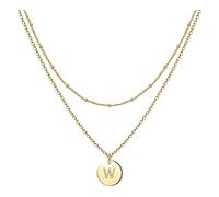 Necklaces Letter Fashion 26 Heart Chain Neck Women's Letters Necklace Circular Layer Double