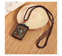 Necklaces Moon Lotus Flower Shaped Pendant Necklace Simple Rope Chain Stone Beads for Women Six Words Mantra Yoga Prayer Buddhism Jewelry (Size : Style1)
