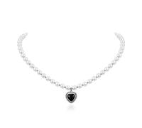 Necklaces Pendant Love Artificial Pearl Necklace, Female Black Agate Collarbone Chain, Baroque Neck Chain Necklaces