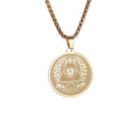 necklaces personalised necklace,All Seeing Eye Medal Pendant Illuminati Third Eye Round Pendant Men Women Amulet Jewelry Gift