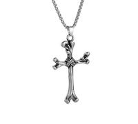 necklaces personalised necklace,American Retro Bone Cross Pendant Necklace Men's Personalized Gothic Versatile Motorcycle Jewelry