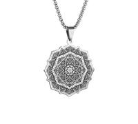 necklaces personalised necklace,Ancient Indian Mythology Mandala Flower Pendant Necklace for Men Women Fashion Casual Jewelry