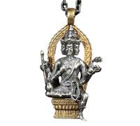 necklaces personalised necklace,Buddha Statue Vintage Necklace Four-Faced Buddha Natal Buddha Pendant Necklace Unisex Religion Peace Amulet Accessories Gift