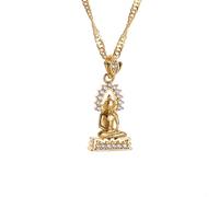 necklaces personalised necklace,Exquisite Zircon Gold Color Buddha Statue Necklace Buddhist Gautama Buddha Pendant Women's Religious Amulet Lucky Jewelry