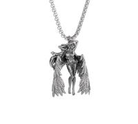 necklaces personalised necklace,Fashionable Angel Wings Goddess Dancing Pendant Necklace Retro Punk Cosplay Party Jewelry for Men and Women