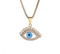 necklaces personalised necklace,Hip Hop Crystal Zircon Blue Turkey Devil's Eye Pendant Necklace for Men and Women Personalized Punk Lucky Amulet Jewelry Gift