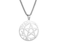 necklaces personalised necklace,Hollow Five-Pointed Star Moon Pattern Pendant Necklace for Men and Women Fashion Punk Hip-Hop Rock Jewelry