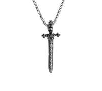 necklaces personalised necklace,Punk Cross Holy Sword Black Gemstone Pendant Necklace Retro Men's Punk Trend Cool Jewelry