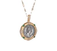 necklaces personalised necklace,Retro Double-Sided Mythical Goddess Athena Ancient Coin Pendant Necklace for Women Fashion Christmas Jewelry Gift